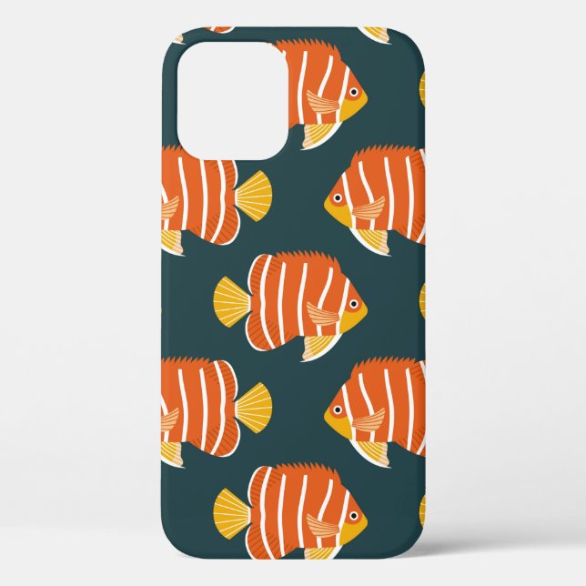 Funda De Case-Mate Para iPhone Patrón inmaculado con peces. Diseño creativo (Reverso )