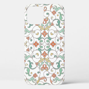 Funda Para iPhone 12 Patrón inmaculado de vintage con adorno de arte de