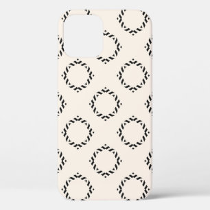 Funda Para iPhone 12 Patrón inmaculado ornamental vintage. Negro y blan