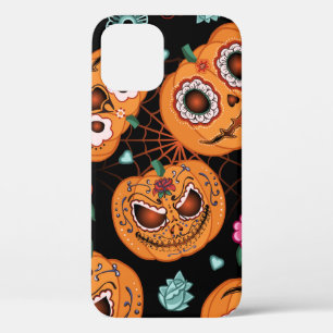 Funda Para iPhone 12 patrón inmaculado vintage para Halloween. Calabaza