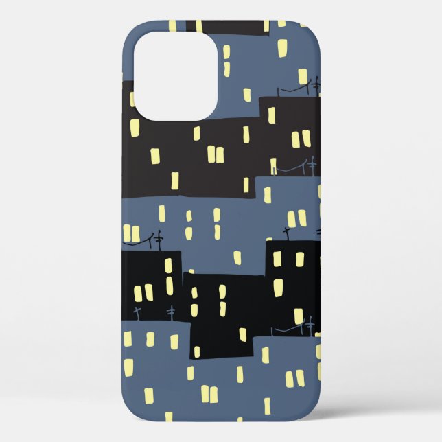 Funda De Case-Mate Para iPhone Patrón insensible con una ciudad de noche.  (Reverso )