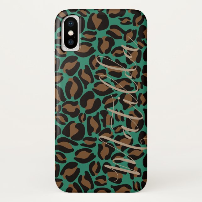 Funda De Case-Mate Para iPhone Patrón jaguar Imprimir nombre personalizado de col (Reverso)