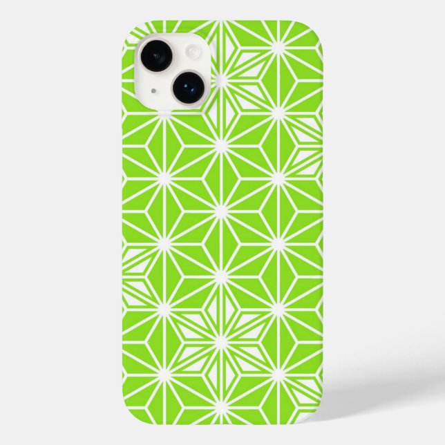 Funda De Case-Mate Para iPhone Patrón japonés Asanoha - verde lima claro (Reverso )