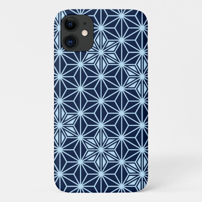 Funda De Case-Mate Para iPhone Patrón japonés de Asanoha - azul índigo (Reverso)