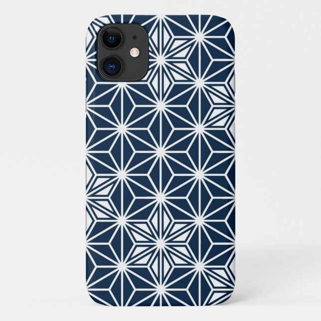 Funda De Case-Mate Para iPhone Patrón japonés de Asanoha - azul marino (Reverso)