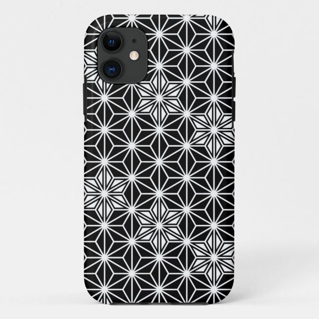 Funda De Case-Mate Para iPhone Patrón japonés de Asanoha - blanco y negro (Reverso)