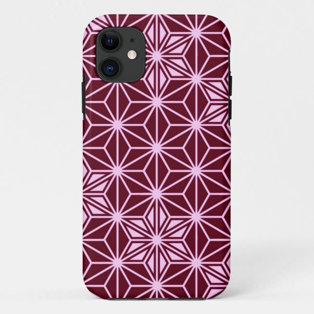 Funda De Case-Mate Para iPhone Patrón japonés de Asanoha - burdeos (Reverso)
