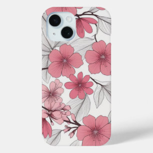 Funda Para iPhone 15 Patrón japonés de floración de cerezo de Sakura ro