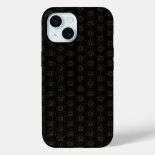 Funda Para iPhone 15 Patrón japonés de oro y negro