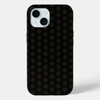 Funda Para iPhone 15 Patrón japonés de oro y negro