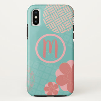 Funda Para iPhone XS Patrón japonés monograma personalizado
