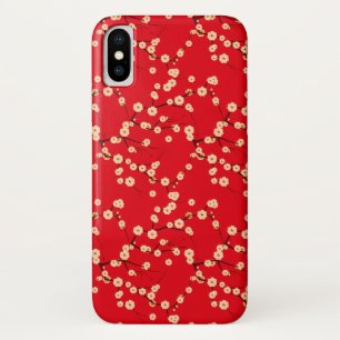 title_seo2 Patrón japonés rojo y blanco de flores de cerezo