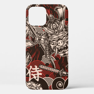 Funda Para iPhone 12 Patrón japonés vintage sin soldadura con swaps de
