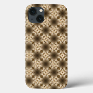 Funda Para iPhone 13 Patrón Kaleidoscope de tonos beige y marrón