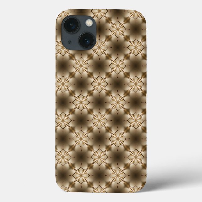 Funda De Case-Mate Para iPhone Patrón Kaleidoscope de tonos beige y marrón (Reverso)