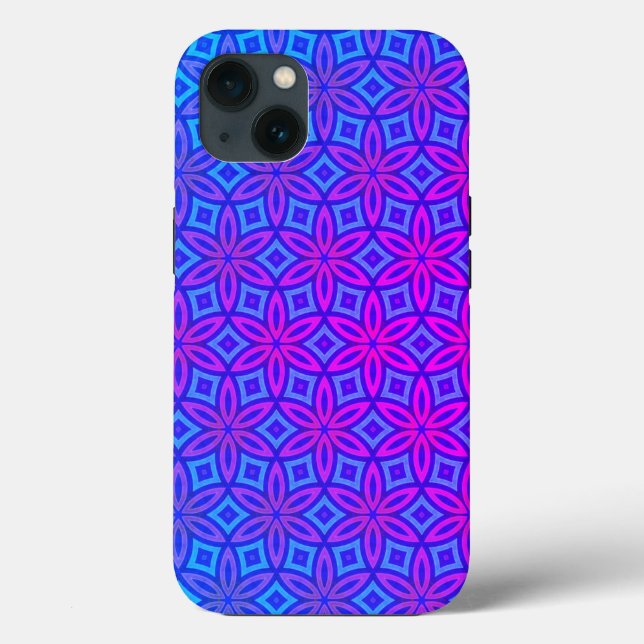 Funda De Case-Mate Para iPhone Patrón Kaleidoscopio Rosa Azul Púrpura Boho (Reverso )