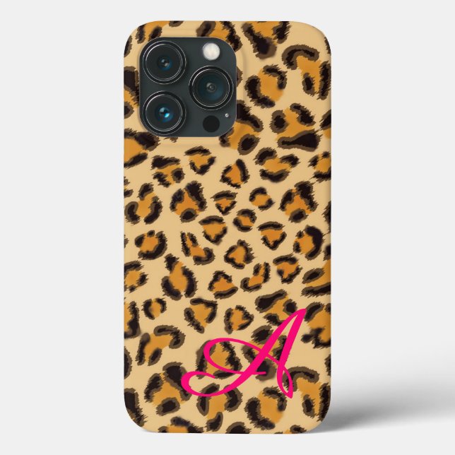 Funda De Case-Mate Para iPhone Patrón leopardo monogramado (Reverso )
