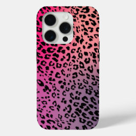 Funda Para iPhone 15 Pro Patrón leopardo sobre fondo colorido