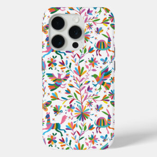 Funda Para iPhone 15 Pro Patrón luminoso estilo otomano mexicano