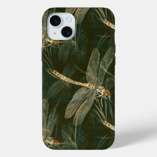 Funda Para iPhone 15 Mini Patrón majestuoso de la libélula