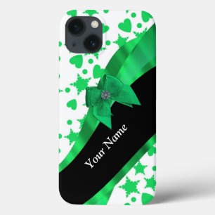 Funda Para iPhone 13 patrón manchado moderno verde bonito