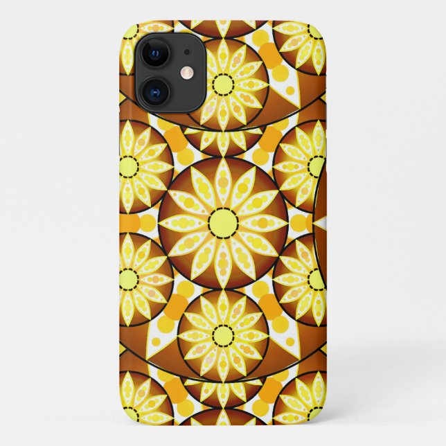 Funda De Case-Mate Para iPhone Patrón Mandala, tonos marrones y dorados (Reverso)