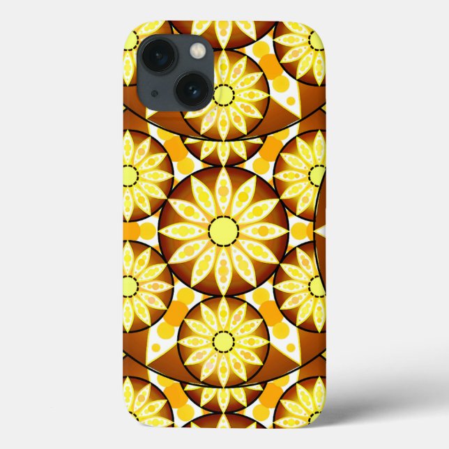 Funda De Case-Mate Para iPhone Patrón Mandala, tonos marrones y dorados (Reverso)