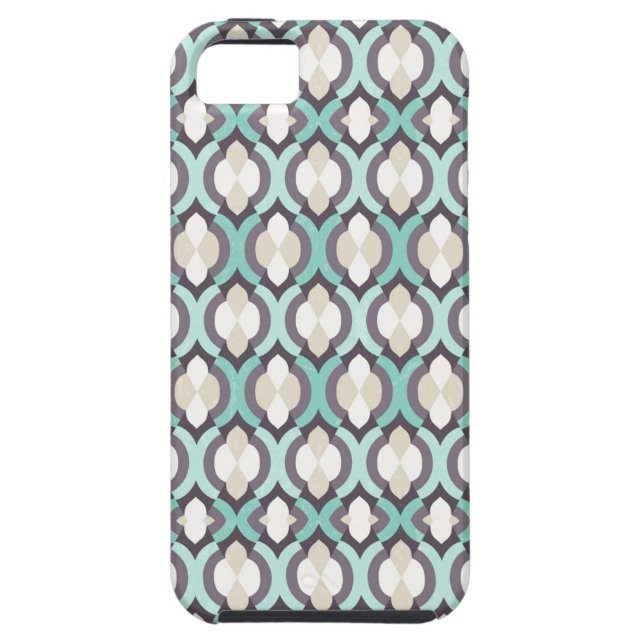 Funda De Case-Mate Para iPhone Patrón marroquí turquesa (Atrás)