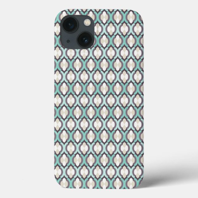 Funda De Case-Mate Para iPhone Patrón marroquí turquesa (Reverso)