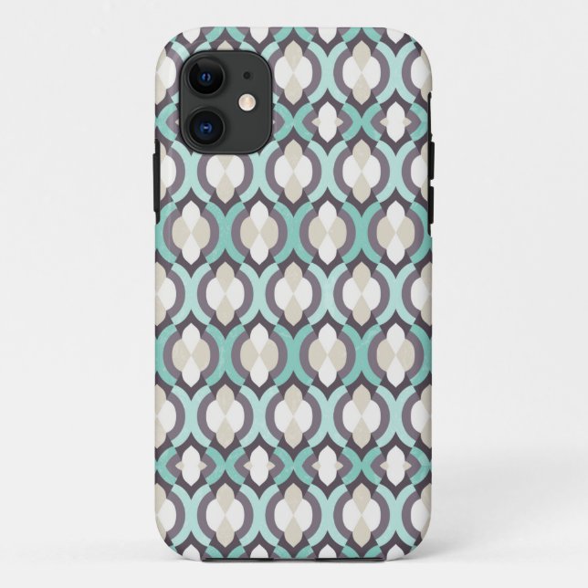 Funda De Case-Mate Para iPhone Patrón marroquí turquesa (Reverso)