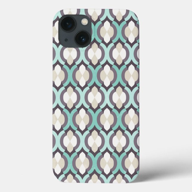 Funda De Case-Mate Para iPhone Patrón marroquí turquesa (Reverso)
