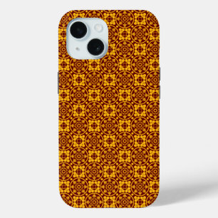 Funda Para iPhone 15 Patrón Medieval Dorado y Rojo