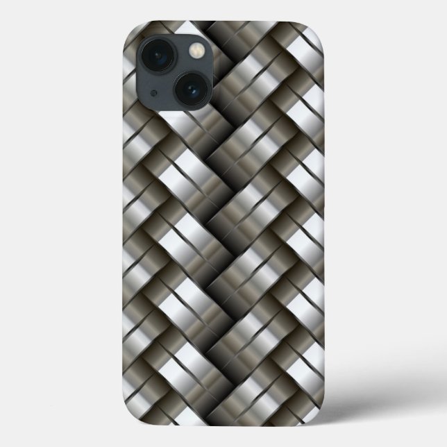 Funda De Case-Mate Para iPhone Patrón metalizado tejido (Reverso)