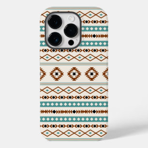 Funda Para iPhone 14 Pro De Case-Mate Patrón mixto de crema negra azteca Verde azulada T