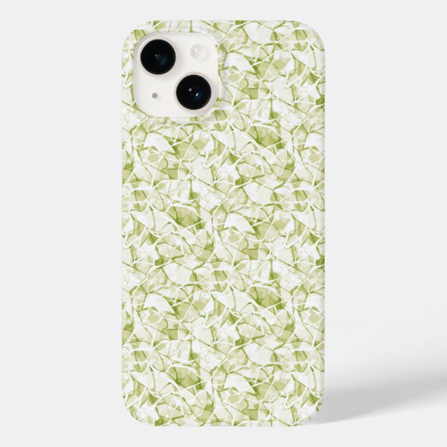 Funda De Case-Mate Para iPhone patrón moderno abstracto de moda blanco-oliva    (Reverso )