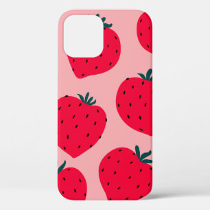 Funda Para iPhone 12 Patrón moderno de fresa sin soldadura. Gran ronda 