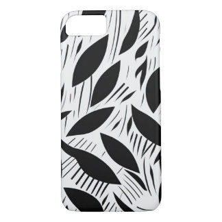 Funda Para iPhone 8/7 Patrón moderno de hojas Minimalistas en blanco y n