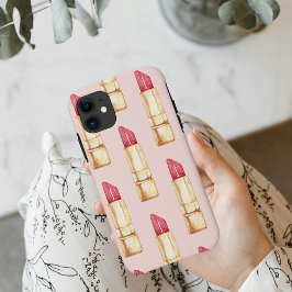 Funda Para iPhone 11 Patrón moderno de pintalabios rosados y rojos Giro