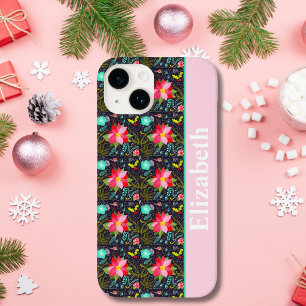 Funda Para iPhone 14 De Case-Mate Patrón moderno de poinsettia de Navidad