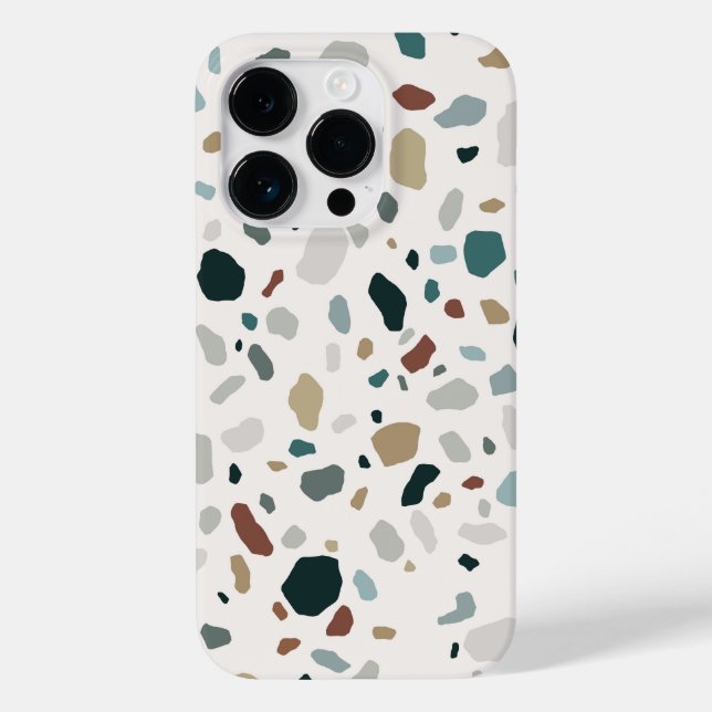Funda De Case-Mate Para iPhone Patrón moderno de textura de piedra de Terrazzo (Reverso )