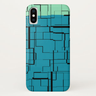Funda Para iPhone X Patrón moderno verde Verde azulado azul Aqua