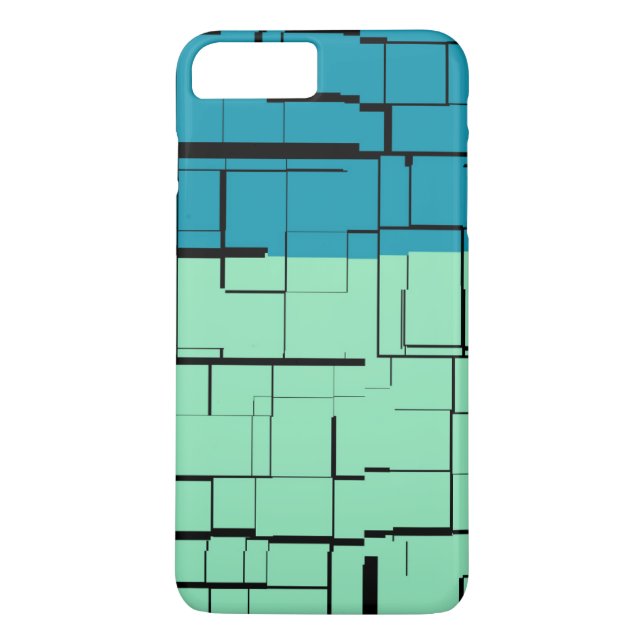 Funda De Case-Mate Para iPhone Patrón moderno verde Verde azulado azul Aqua (Reverso)
