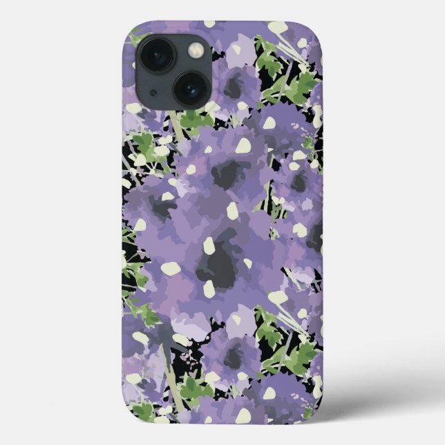 Funda De Case-Mate Para iPhone Patrón morado floral (Reverso)