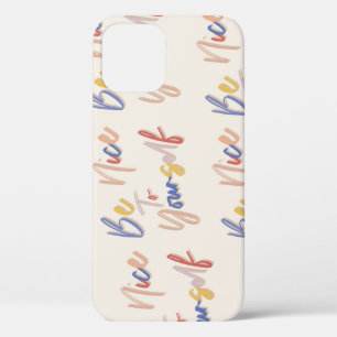 Funda Para iPhone 12 Patrón Motivacional dibujado a mano colorida