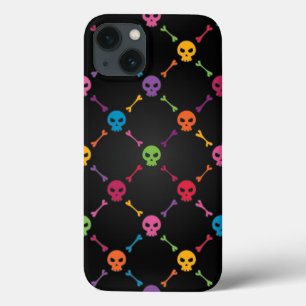 Funda Para iPhone 13 Patrón multicolor con cráneo