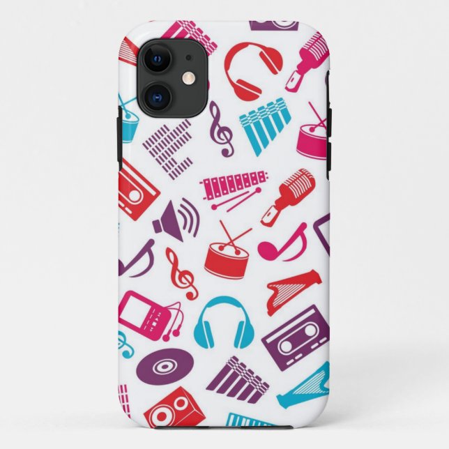 Funda De Case-Mate Para iPhone Patrón musical (Reverso)