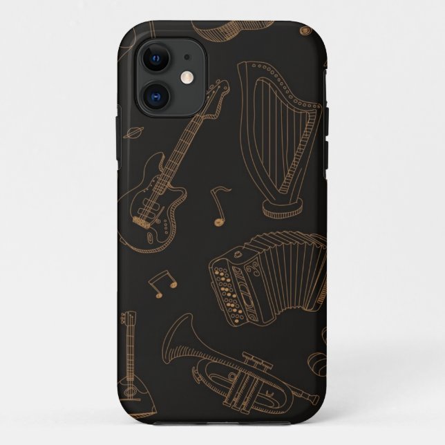 Funda De Case-Mate Para iPhone Patrón musical (Reverso)