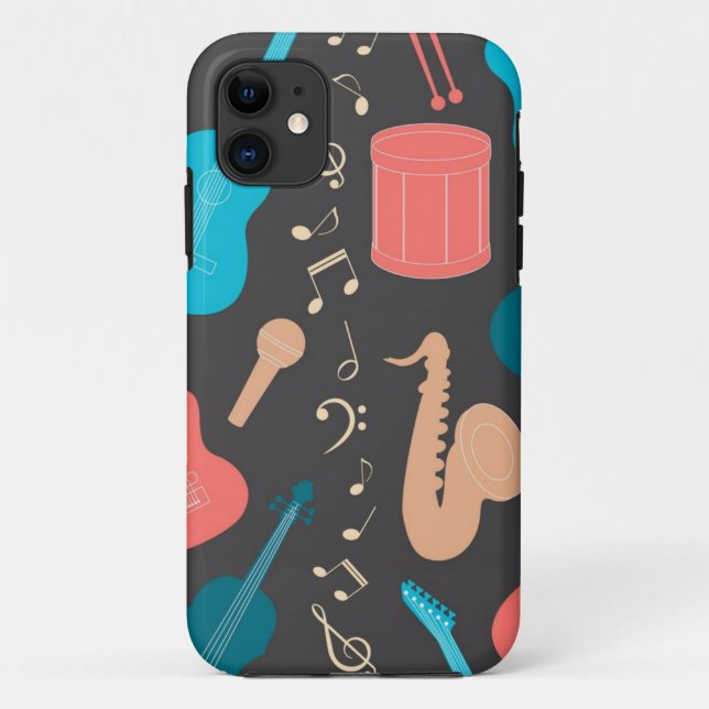 Funda De Case-Mate Para iPhone Patrón musical (Reverso)