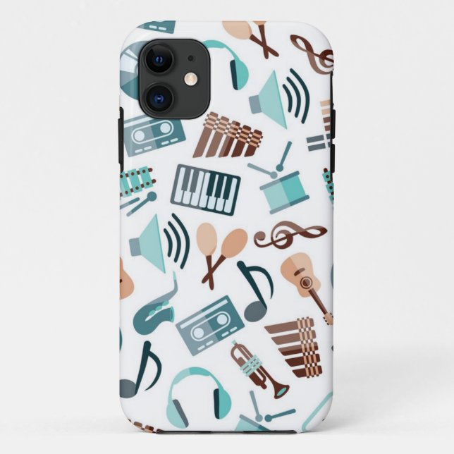 Funda De Case-Mate Para iPhone Patrón musical (Reverso)