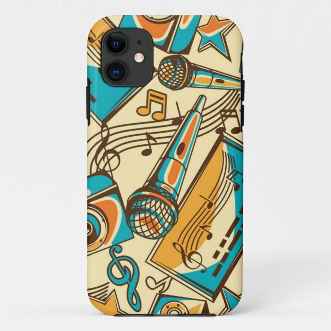 Funda De Case-Mate Para iPhone Patrón musical (Reverso)
